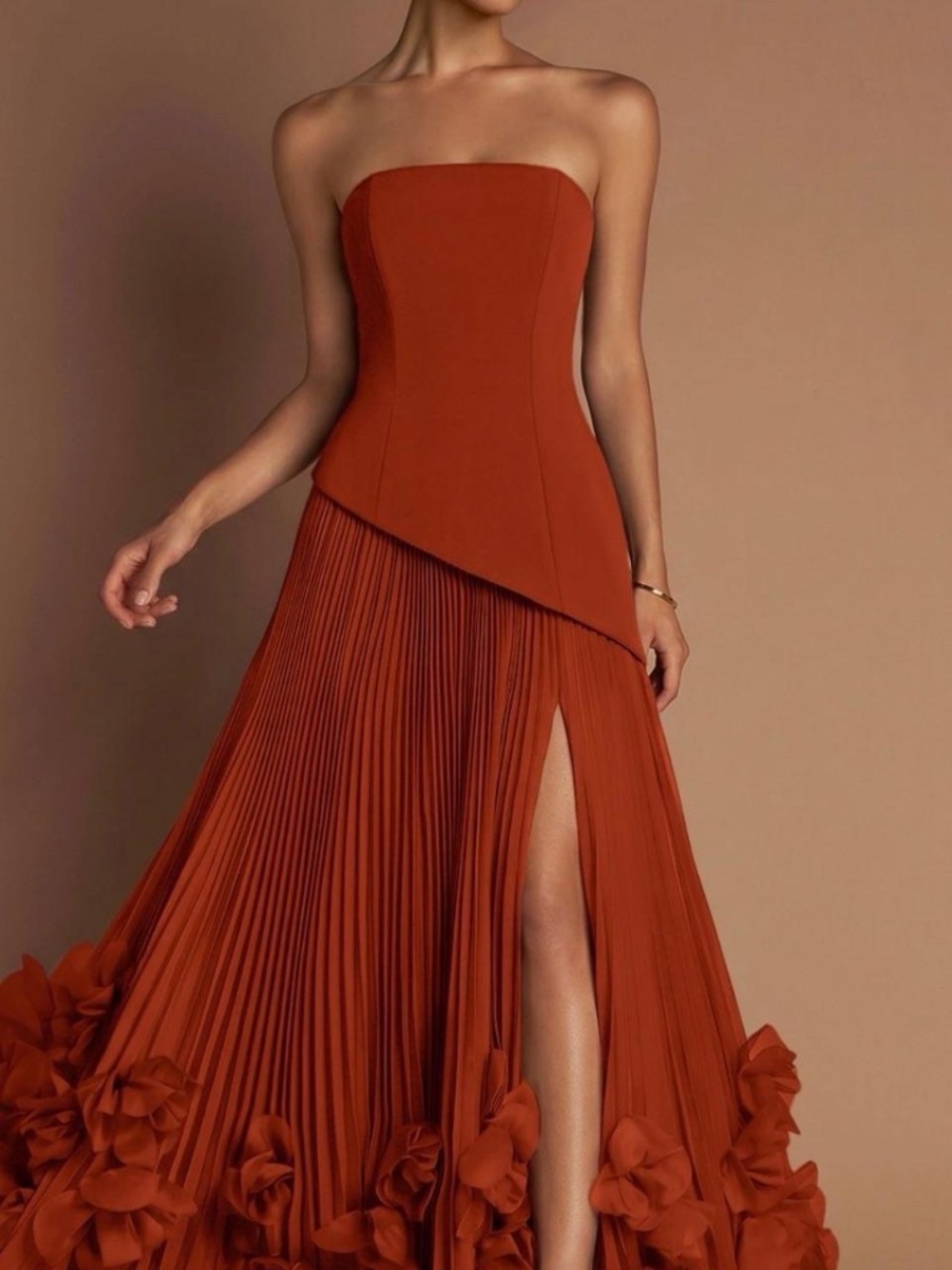 Amaze Paprika Strapless Dress